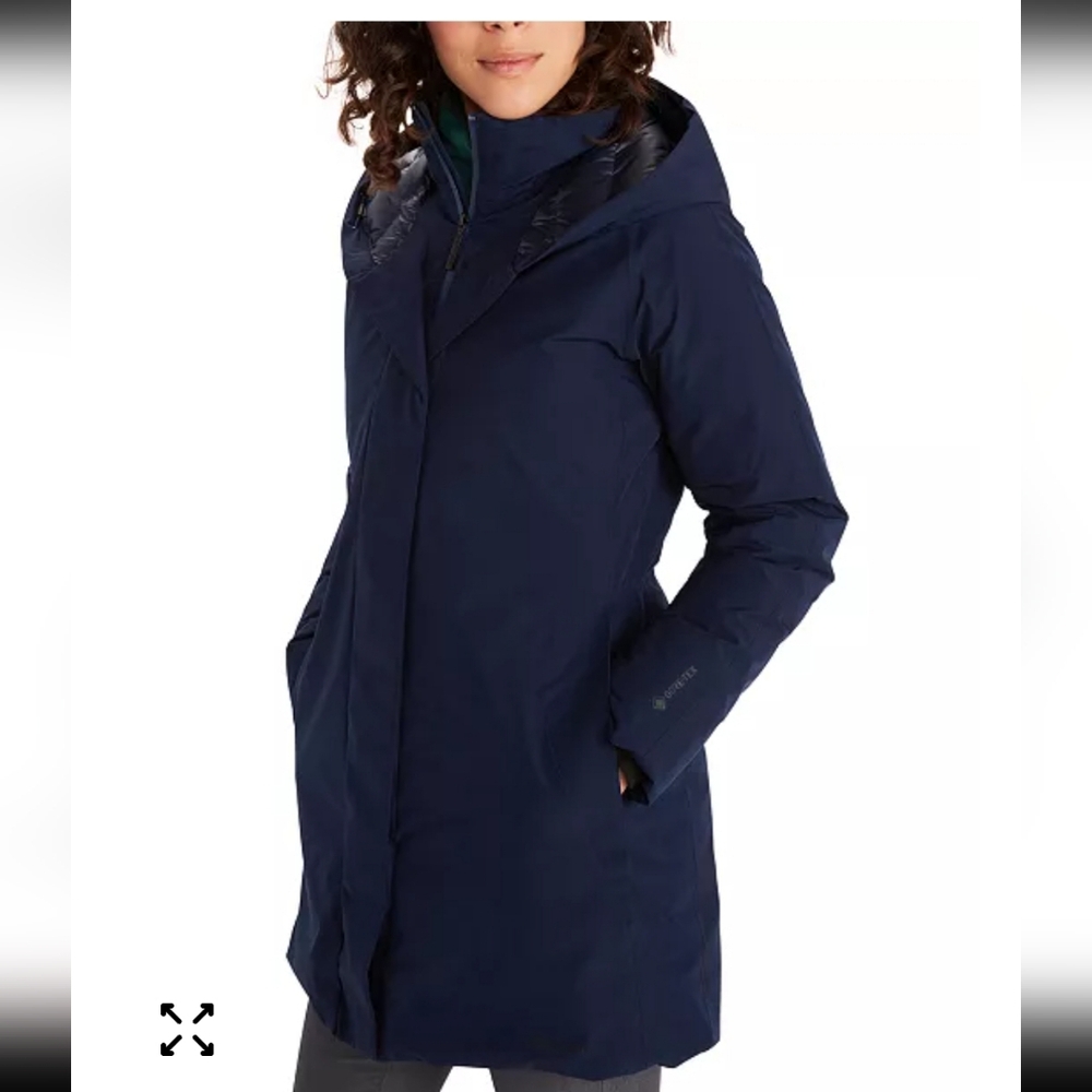 Marmot Kristina Gortex Down Women's Dark Blue Hooded Jacket